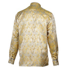 African Paisely - Gold Long Sleeve Jacquard Woven Men's Shirt