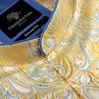African Paisely - Gold Long Sleeve Jacquard Woven Men's Shirt