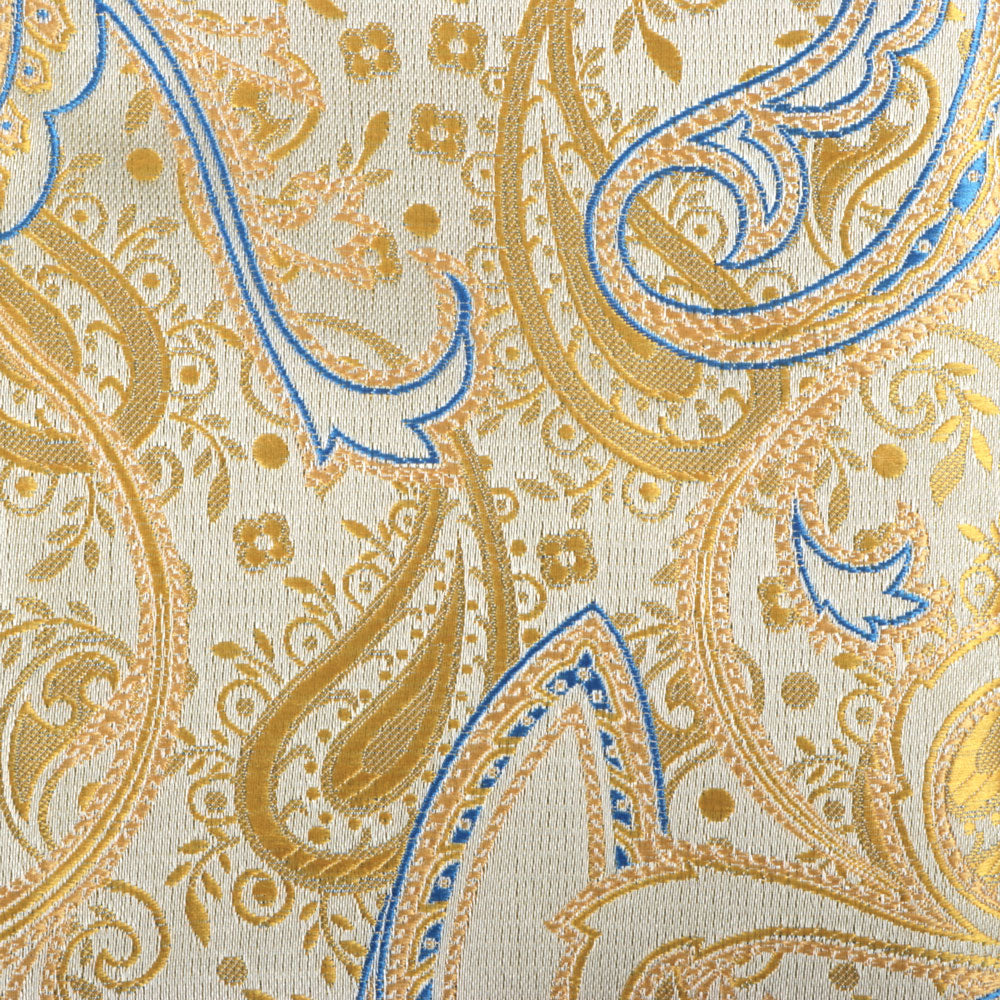 African Paisely - Gold Long Sleeve Jacquard Woven Men's Shirt