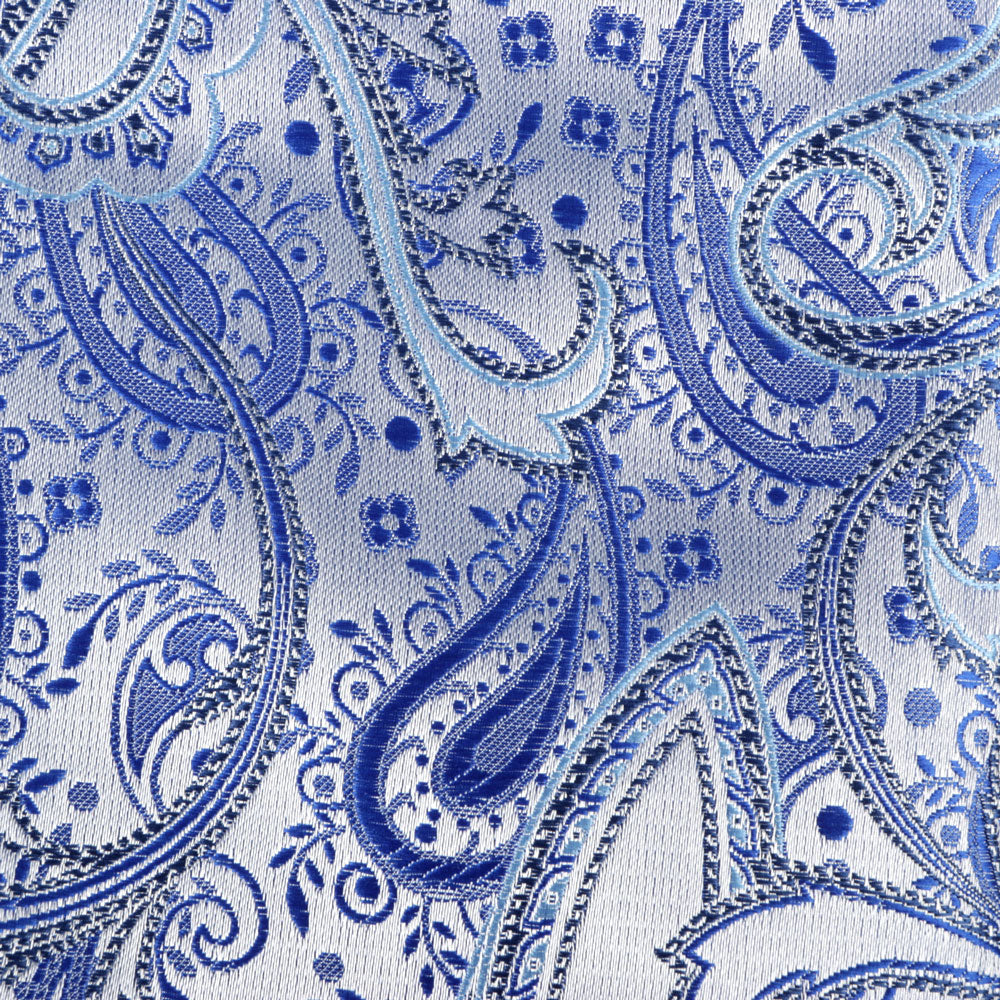 African Paisely - Blue Long Sleeve Jacquard Woven Men's Shirt