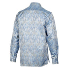 African Paisely - Light Blue Long Sleeve Jacquard Woven Men's Shirt
