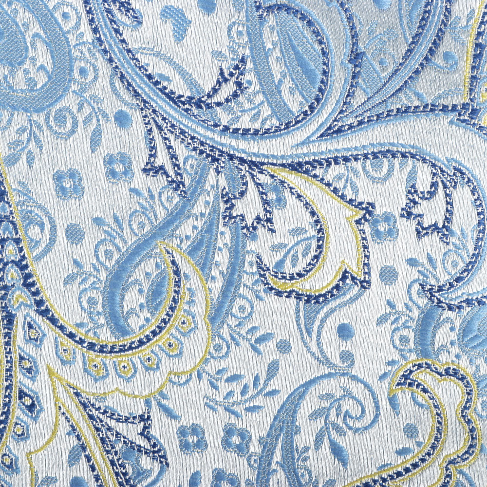 African Paisely - Light Blue Long Sleeve Jacquard Woven Men's Shirt