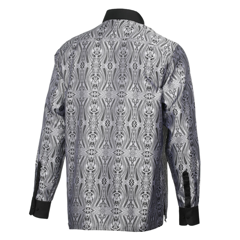 Royal Prince - Black Long Sleeve Jacquard Woven Men's Shirt
