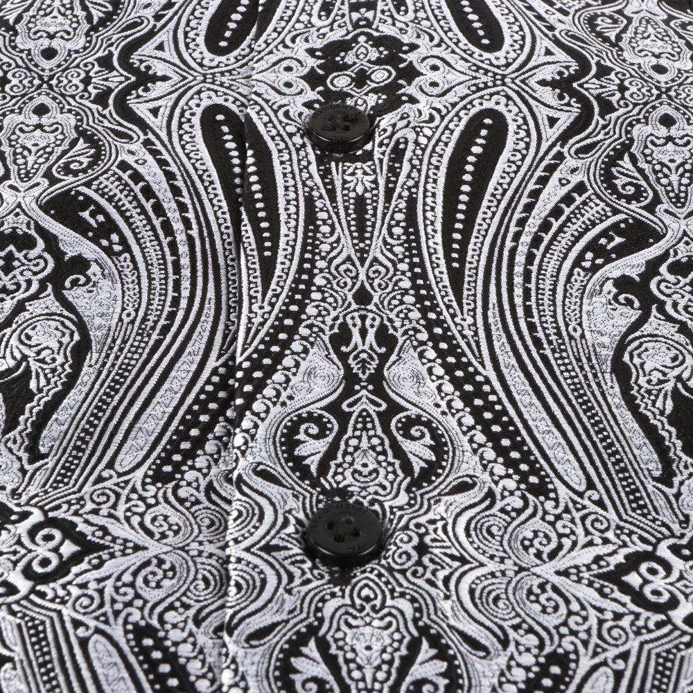 Royal Prince - Black Long Sleeve Jacquard Woven Men's Shirt