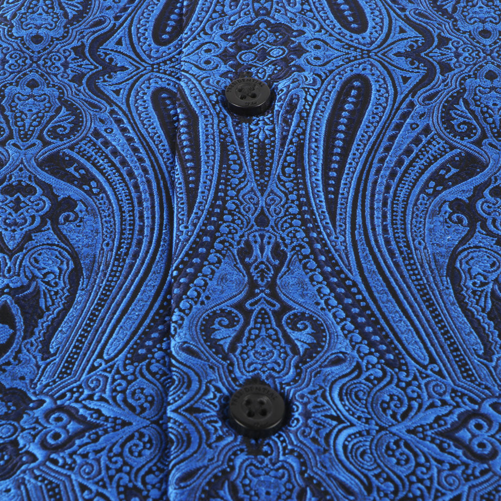 Royal Prince - Blue Long Sleeve Jacquard Woven Men's Shirt