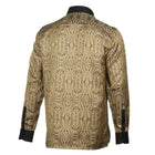 Royal Prince - Gold Black Long Sleeve Jacquard Woven Men's Shirt
