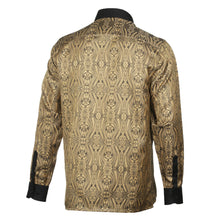 Royal Prince - Gold Black Long Sleeve Jacquard Woven Men's Shirt