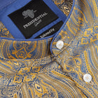 Royal Prince - Gold Blue Long Sleeve Jacquard Woven Men's Shirt