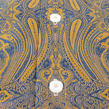 Royal Prince - Gold Blue Long Sleeve Jacquard Woven Men's Shirt