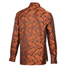 Dotted Paisley - Burnt Orange Long Sleeve Jacquard Woven Men's Shirt