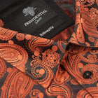 Dotted Paisley - Burnt Orange Long Sleeve Jacquard Woven Men's Shirt