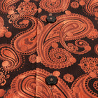 Dotted Paisley - Burnt Orange Long Sleeve Jacquard Woven Men's Shirt