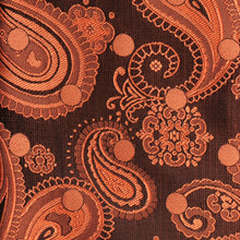 Dotted Paisley - Burnt Orange Long Sleeve Jacquard Woven Men's Shirt