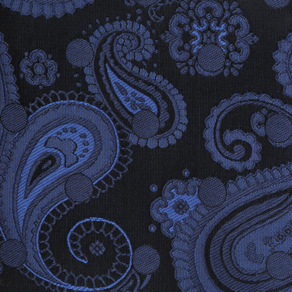 Dotted Paisley - Navy blue Long Sleeve Jacquard Woven Men's Shirt