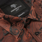 Dotted Paisley - Brown Long Sleeve Jacquard Woven Men's Shirt