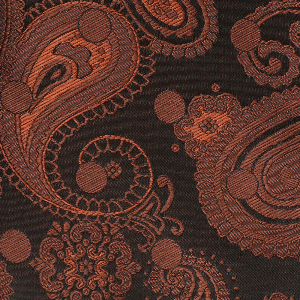 Dotted Paisley - Brown Long Sleeve Jacquard Woven Men's Shirt