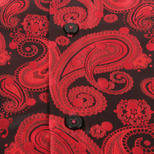 Dotted Paisley - Red Long Sleeve Jacquard Woven Men's Shirt