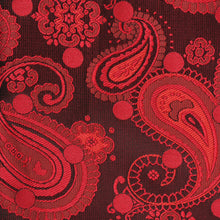 Dotted Paisley - Red Long Sleeve Jacquard Woven Men's Shirt