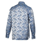 Dotted Paisley - Royal Blue Long Sleeve Jacquard Woven Men's Shirt