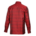 African Shield - Red Men's Jacquard Satin Luxury Formal Shirt