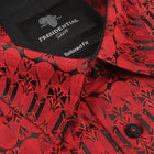 African Shield - Red Men's Jacquard Satin Luxury Formal Shirt
