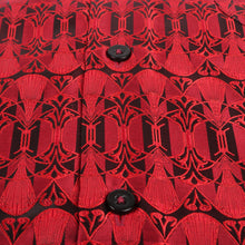 African Shield - Red Men's Jacquard Satin Luxury Formal Shirt