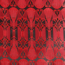 African Shield - Red Men's Jacquard Satin Luxury Formal Shirt