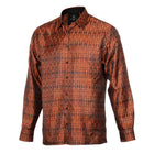 African Shield - Burnt Orange Men's Jacquard Satin Luxury Formal Shirt