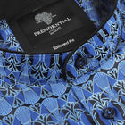 African Shield - Royal Blue Men's Jacquard Satin Luxury Formal Shirt
