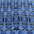 African Shield - Royal Blue Men's Jacquard Satin Luxury Formal Shirt