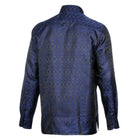 African Shield - Navy Men's Jacquard Satin Luxury Formal Shirt