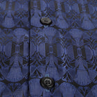 African Shield - Navy Men's Jacquard Satin Luxury Formal Shirt