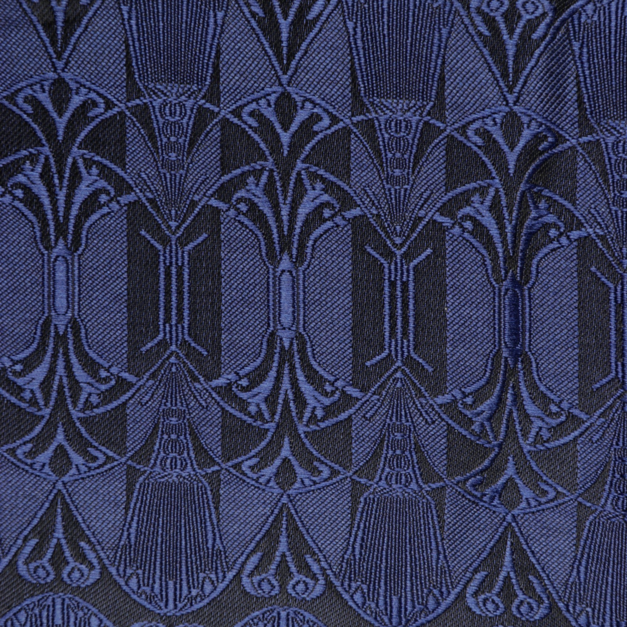 African Shield - Navy Men's Jacquard Satin Luxury Formal Shirt