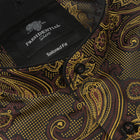 Paisley Flower - Brown Men's Jacquard Satin Luxury Formal Shirt