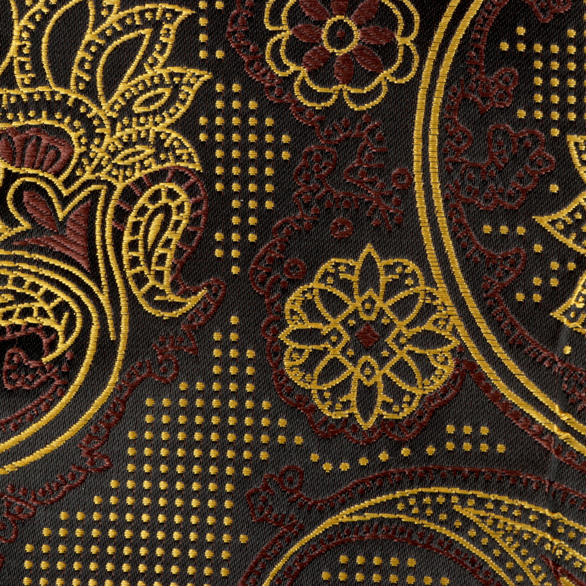 Paisley Flower - Brown Men's Jacquard Satin Luxury Formal Shirt