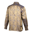 Paisley Flower - Gold Men's Jacquard Satin Luxury Formal Shirt