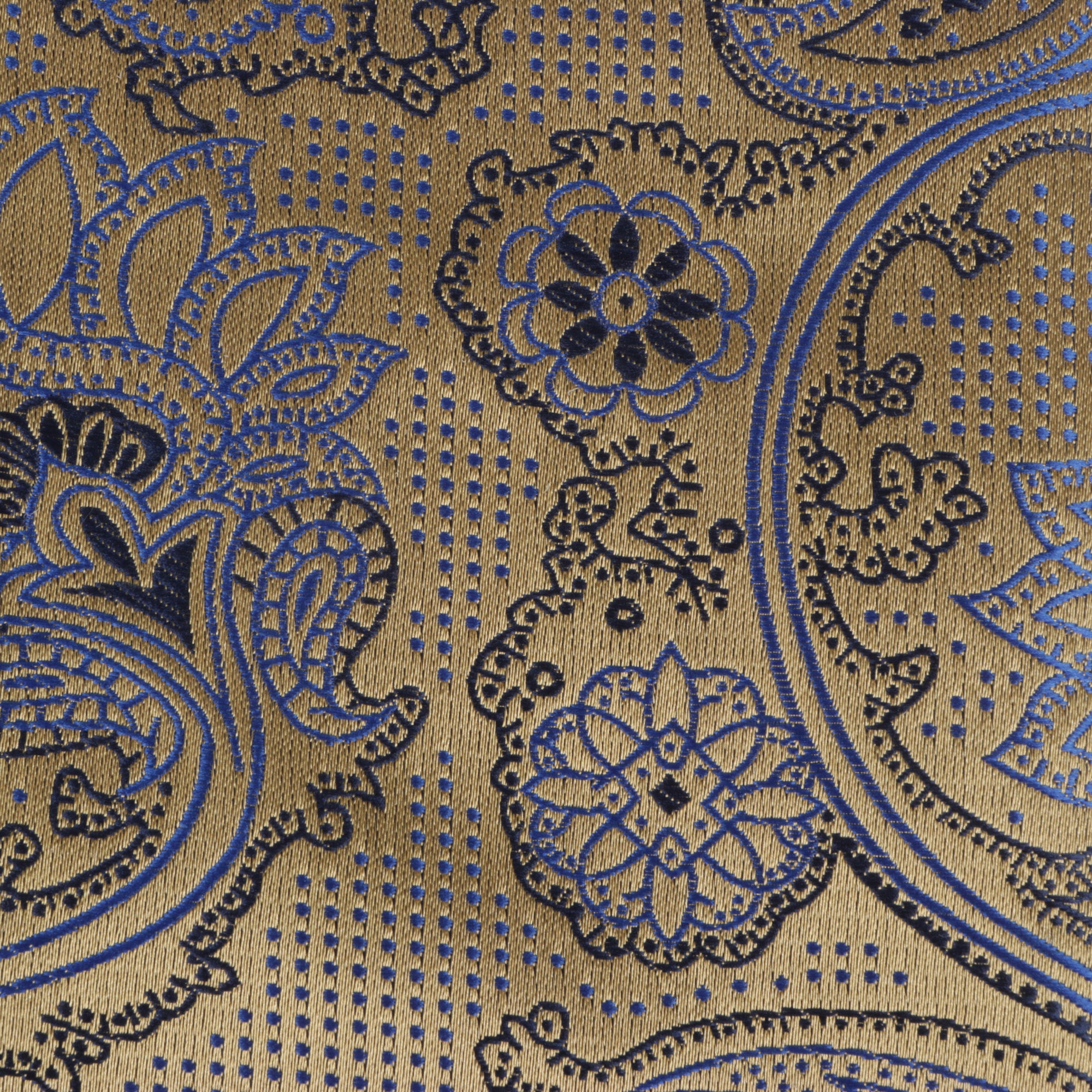 Paisley Flower - Gold Men's Jacquard Satin Luxury Formal Shirt
