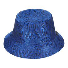 Men's Bucket Hat, Jacquard Woven Satin - Royal Prince Blue