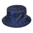 Men's Bucket Hat, Jacquard Woven Satin - Paisley Flower Navy