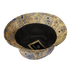 Men's Bucket Hat, Jacquard Woven Satin - Paisley Flower Gold
