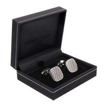 Men's Cufflink Square with stranded Detailing - Silver