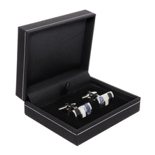 Men's Cufflink Rectangular Stripe - Silver