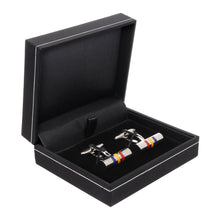 Men's Cufflink Cylinder Silver - Orange