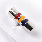 Men's Cufflink Cylinder Silver - Orange