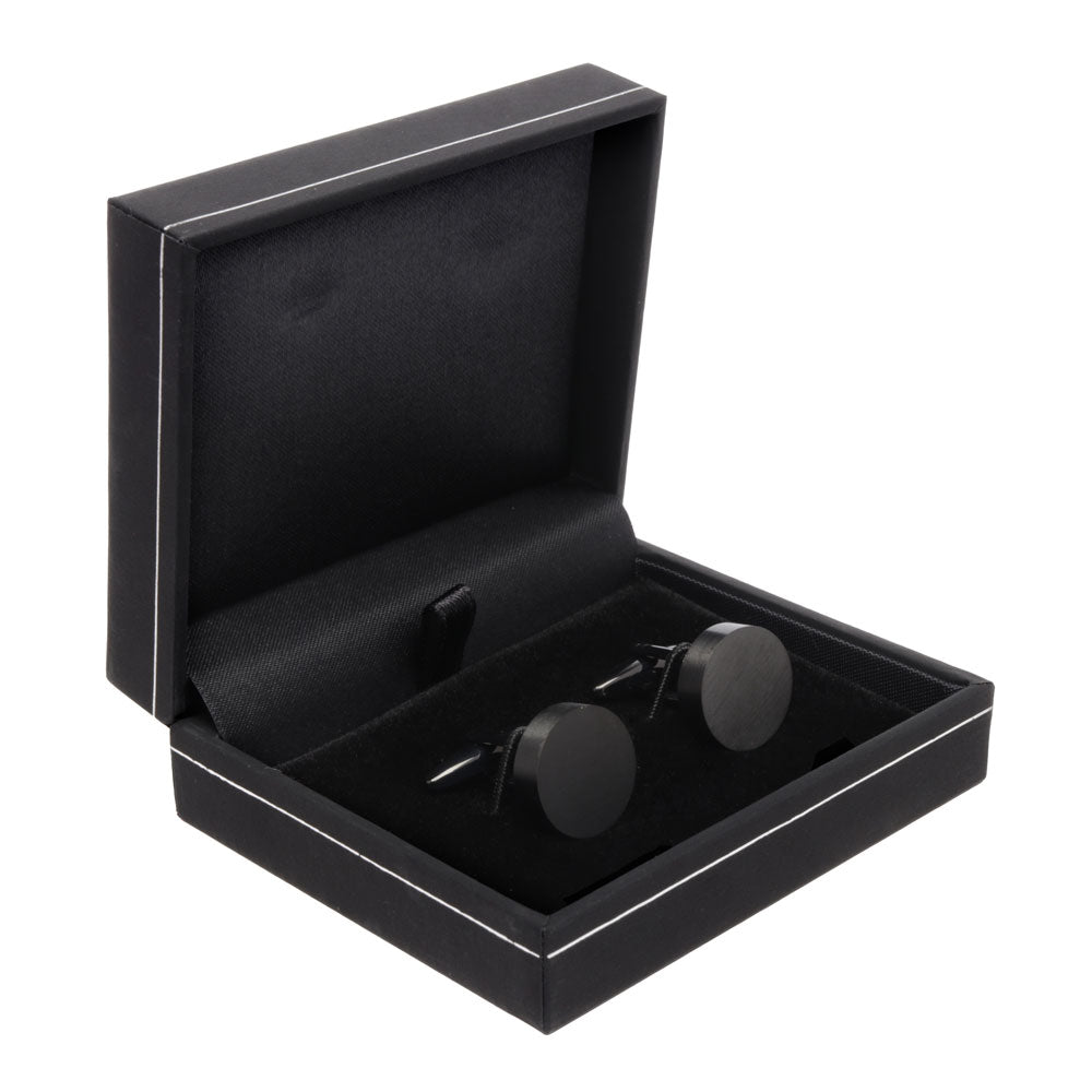 Men's Cufflink Round - Black