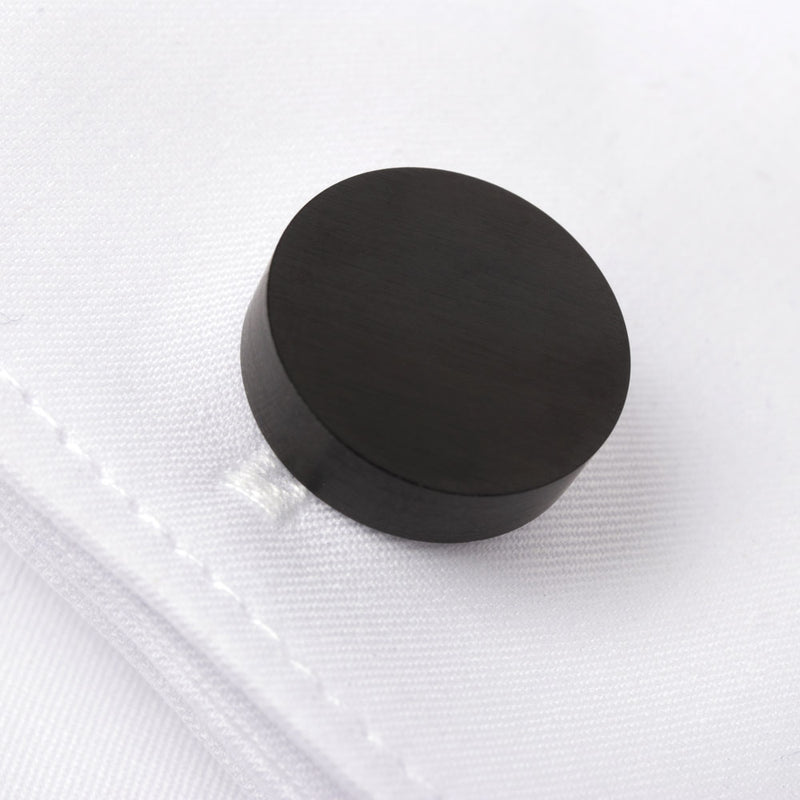 Men's Cufflink Round - Black