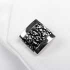 Men's Cufflink Sqaure Enamel - Black Speckle Resin