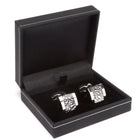 Men's Cufflink Sqaure Enamel - Black Speckle Resin