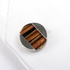 Men's Cufflink Round - Brown Resin