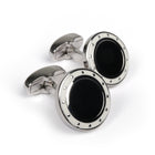 Men's Cufflink Round - Black